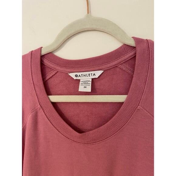 NWT Athleta Mindset Sweatshirt 2X $69 Soft Comfortable Long Sleeve Top Pink - Picture 3 of 7